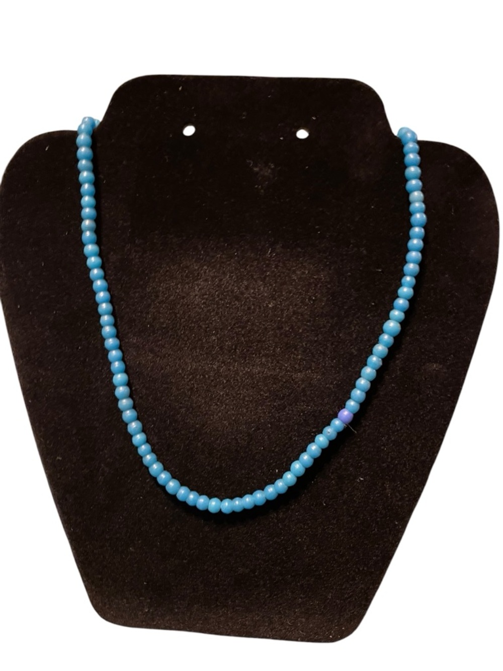 Blue Beaded Necklace Beads are from The Nile River